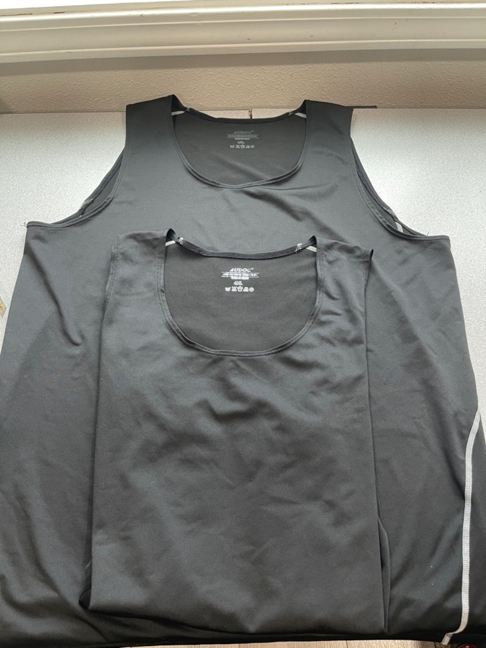 Men's Black Compression Tank Top Size 4XL. Set of 2